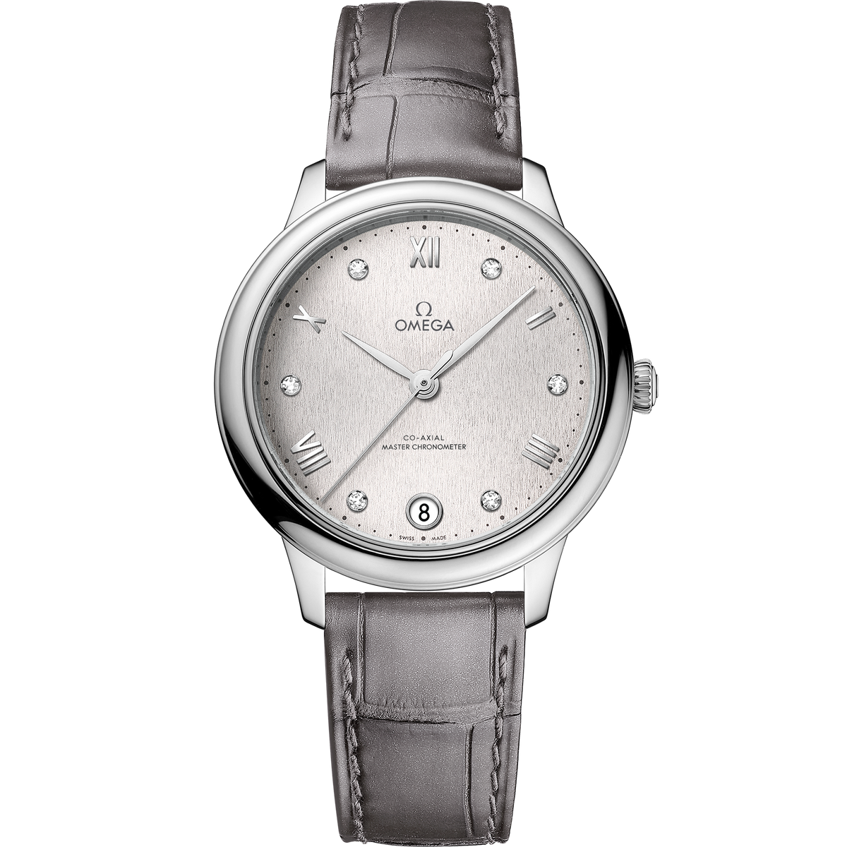 De Ville Prestige 34 mm, steel on leather strap - 43413342052001 - View 1