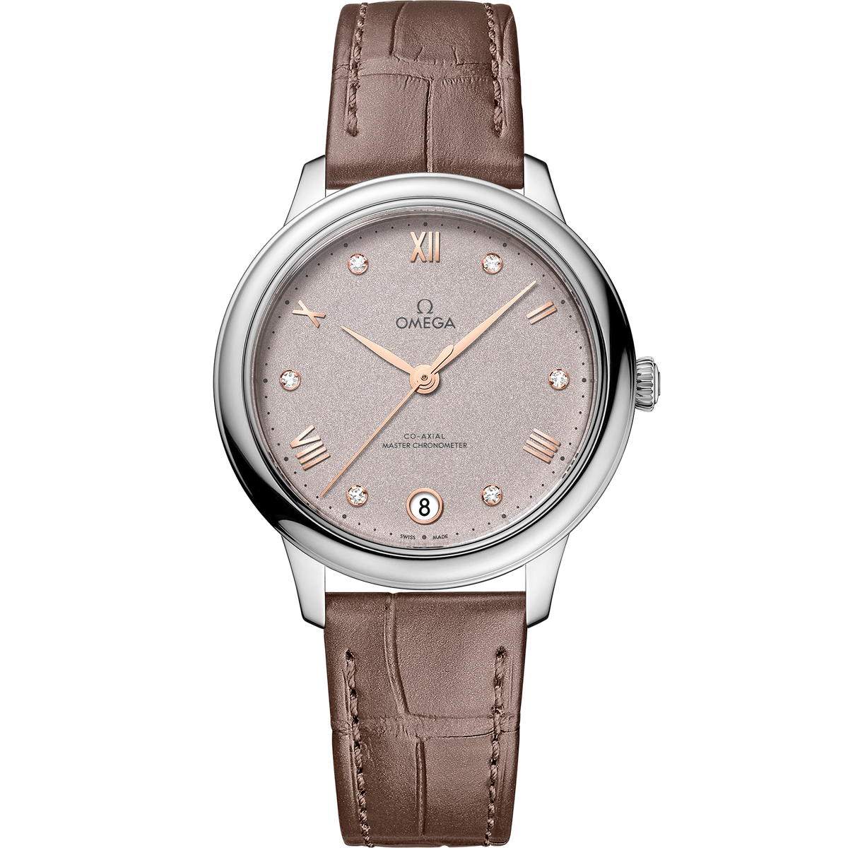 De Ville Prestige 34 mm, steel on leather strap - 43413342052002 - View 1