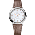 De Ville Prestige 34 mm, steel on leather strap - 43413342055001 - View 1