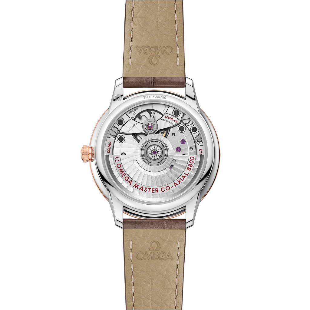De Ville Prestige 34 mm, steel - Sedna™ gold on leather strap - 43423342052001 - View 2