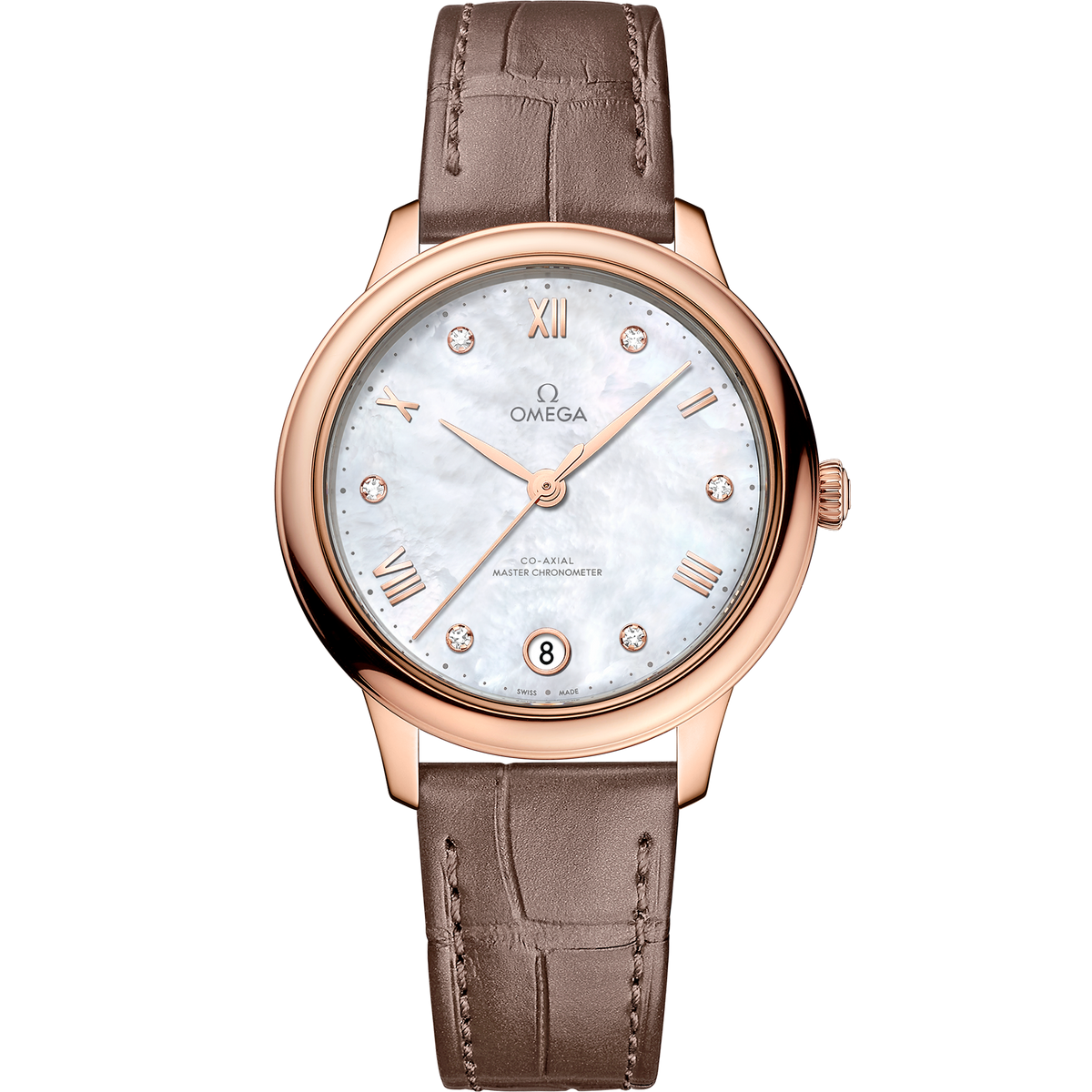 De Ville Prestige 34 mm, Sedna™ gold on leather strap - 43453342055001 - View 1