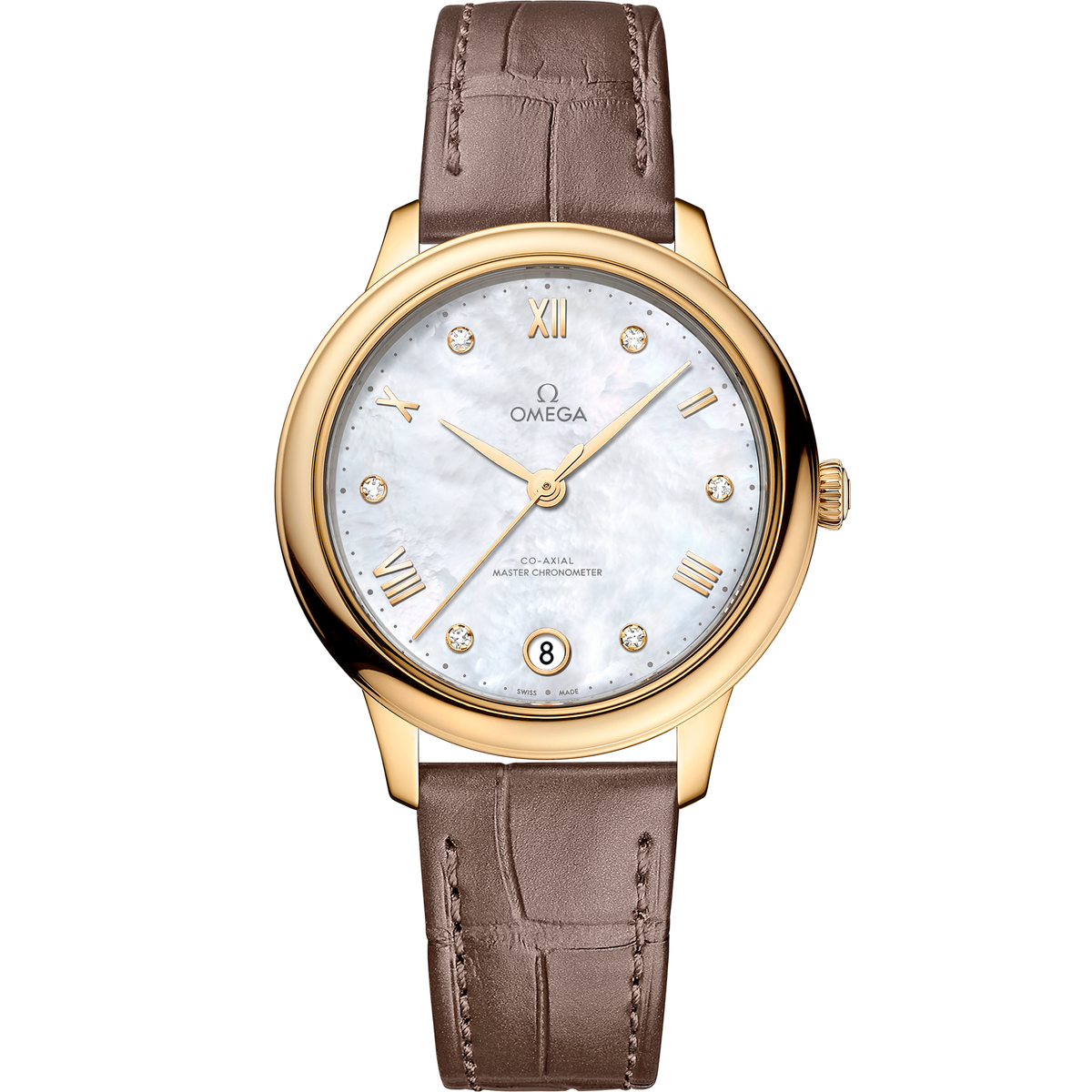 De Ville Prestige 34 mm, yellow gold on leather strap - 43453342055002 - View 1