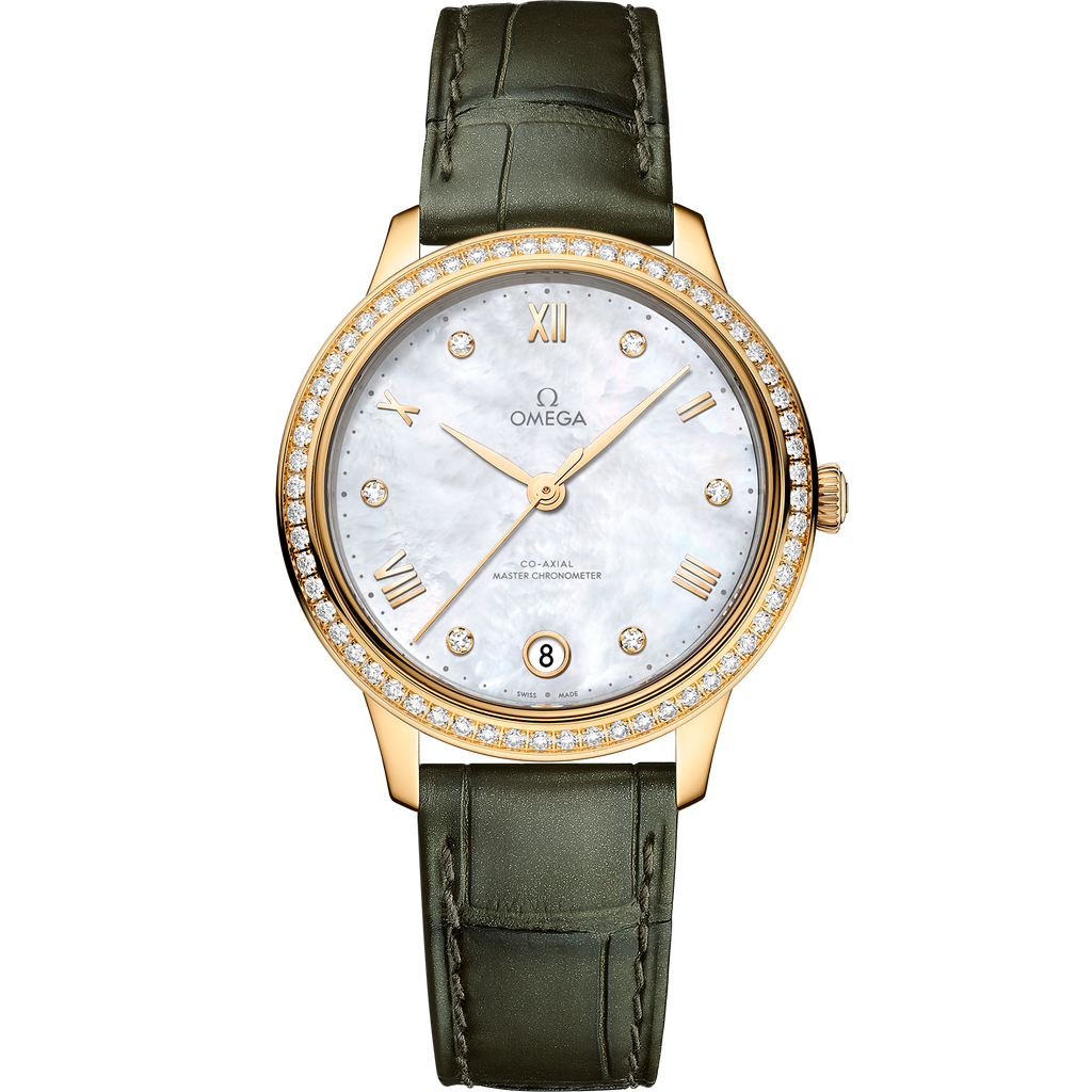 De Ville Prestige 34 mm, yellow gold on leather strap - 43458342055002 - View 1