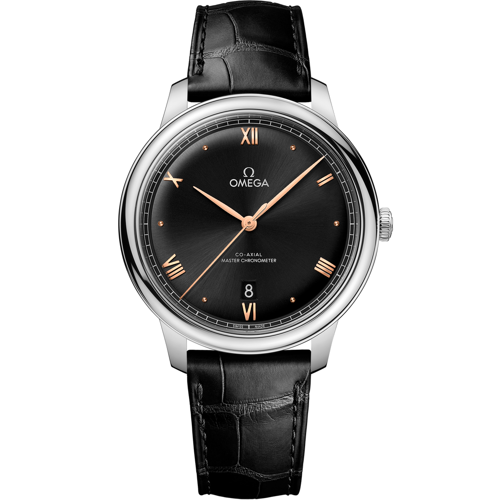 De Ville Prestige 40 mm, steel on leather strap - 43413402001001 - View 1