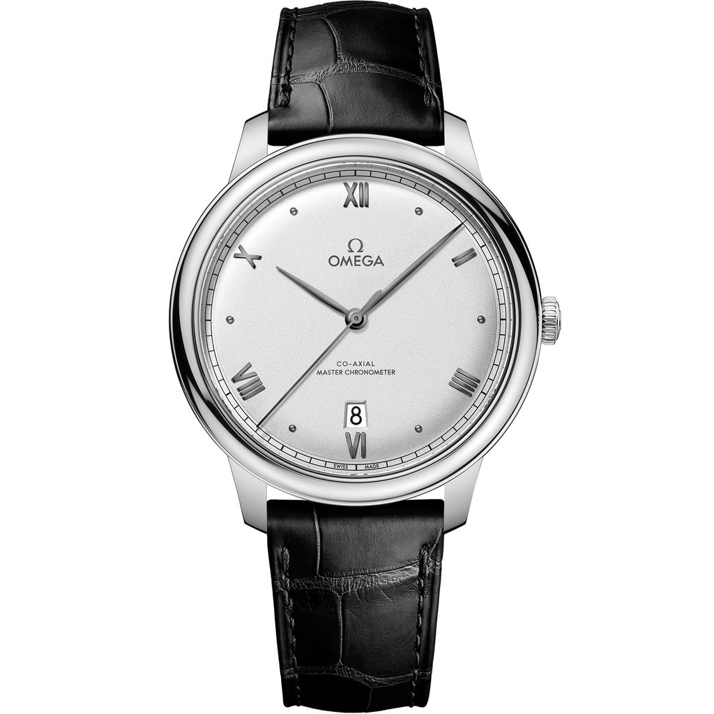 De Ville Prestige 40 mm, steel on leather strap - 43413402002001 - View 1