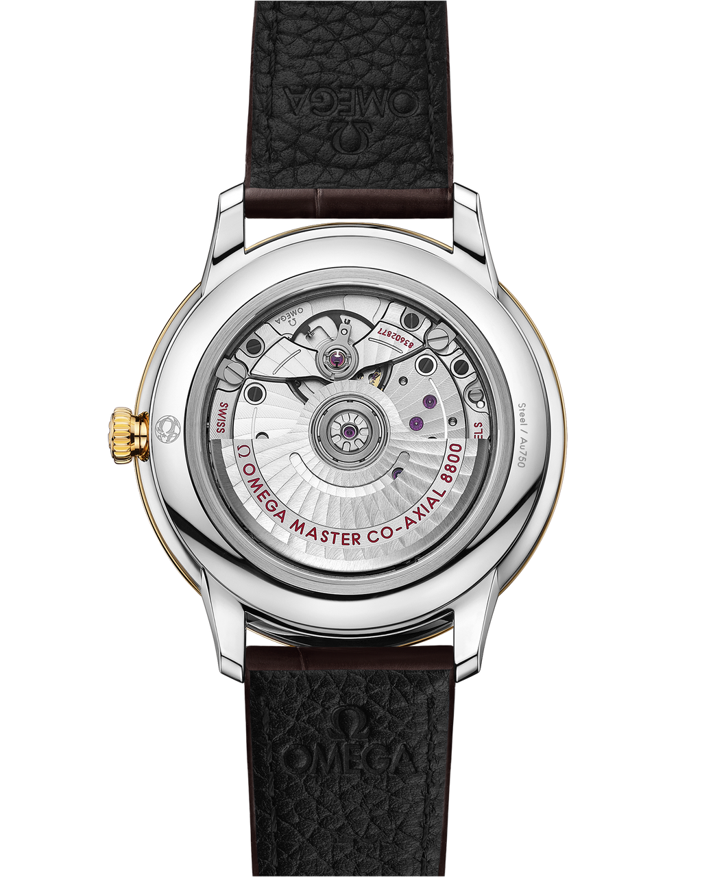 De Ville Prestige 40 mm, steel - yellow gold on leather strap - 43423402002002 - View 2