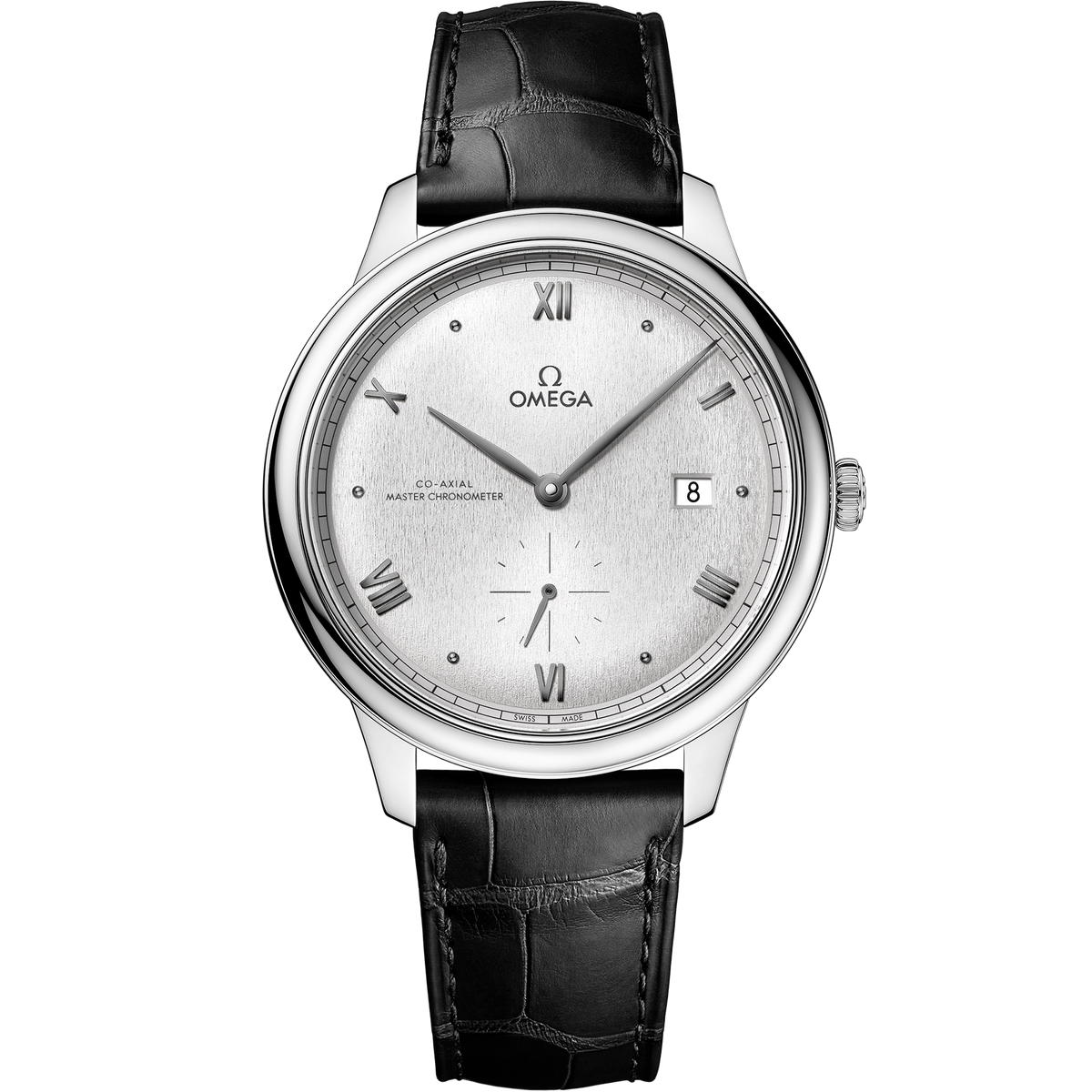 De Ville Prestige 41 mm, steel on leather strap - 43413412002001 - View 1