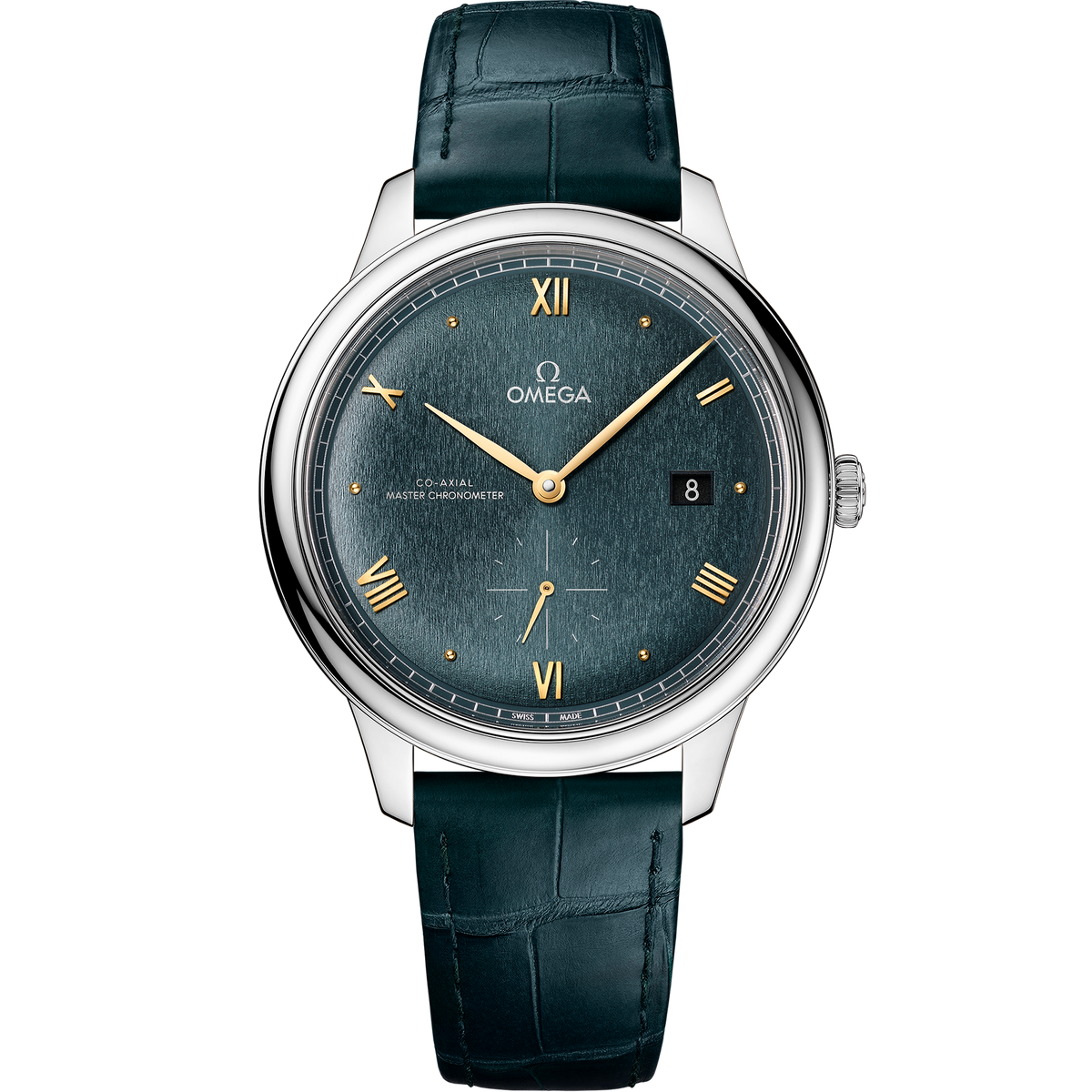 De Ville Prestige 41 mm, steel on leather strap - 43413412010001 - View 1