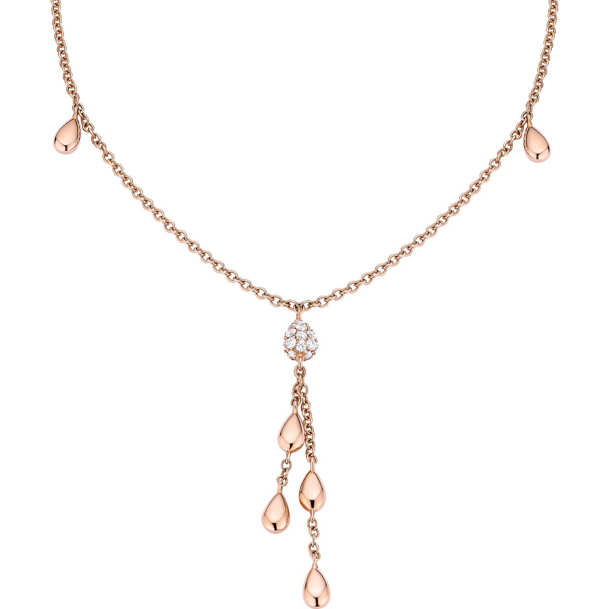 OMEGA Dewdrop Necklace, 18k red gold, diamonds - N79BGA0200305 - View 1