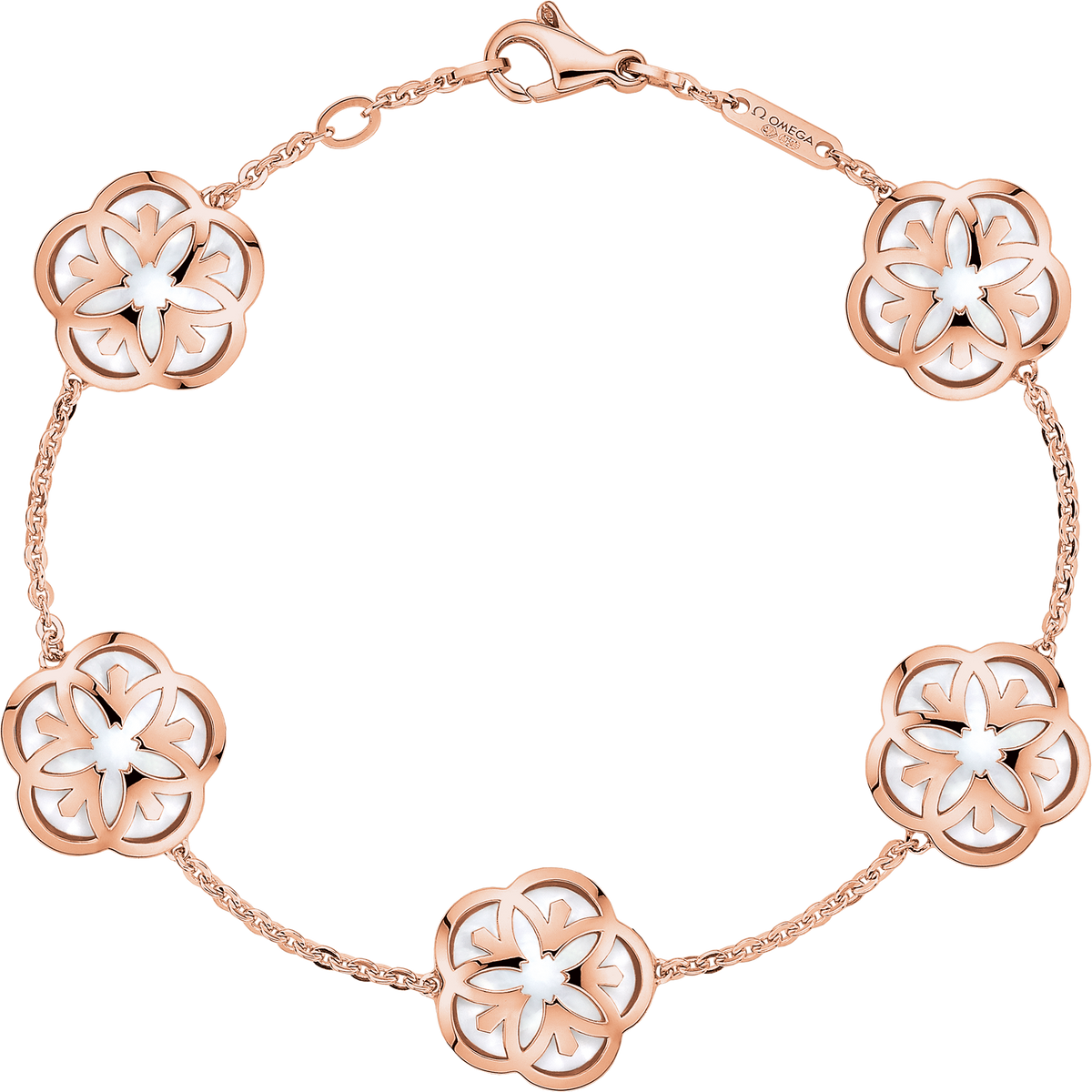 OMEGA Flower Bracelet, 18k red gold, mother-of-pearl - B43BGA0204005 - View 1