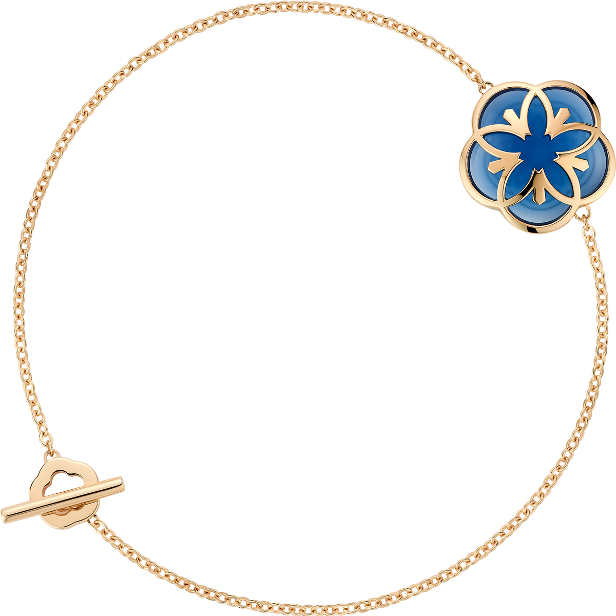 OMEGA OMEGA Flower Bracelet, Moonshine™ gold, agate — B603GV070010X