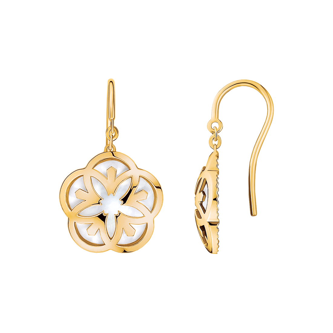 OMEGA Flower Earring, 18k yellow gold, mother-of-pearl - E603BB0700105 - View 1