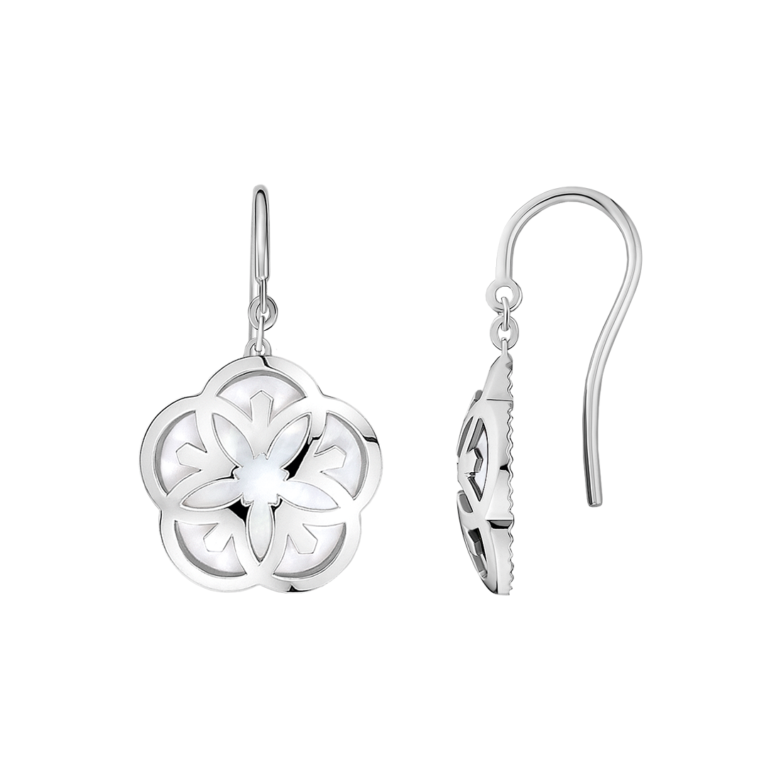 OMEGA Flower Earring, 18k white gold, mother-of-pearl - E603BC0700105 - View 1