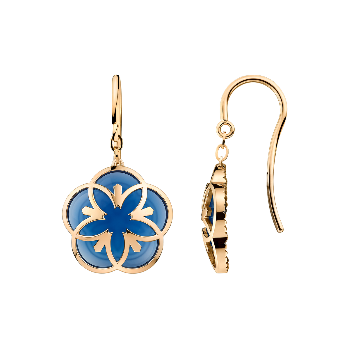 OMEGA Flower Earring, Moonshine™ gold, agate - E603GV0700105 - View 1