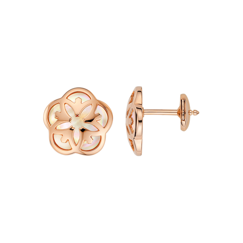 OMEGA Flower Earring, 18k red gold, mother-of-pearl - E60BGA0204005 - View 1