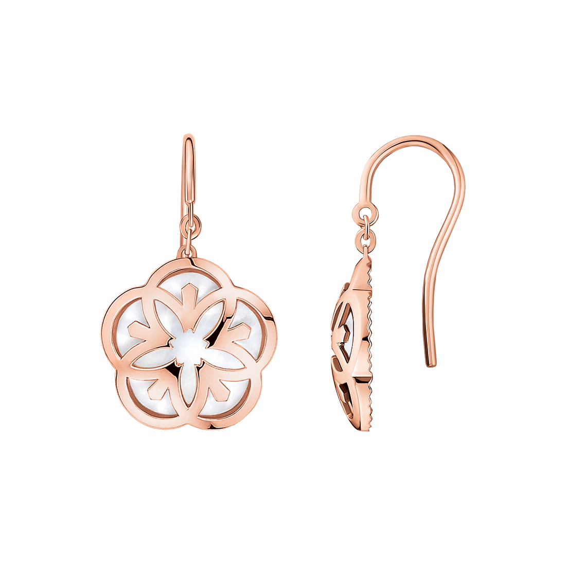 OMEGA Flower Earring, 18k red gold, mother-of-pearl - E61BGA0204005 - View 1
