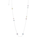 OMEGA Flower Necklace, 18k white gold, angelite, chalcedony, jade, opale - L603BC0700305 - View 1