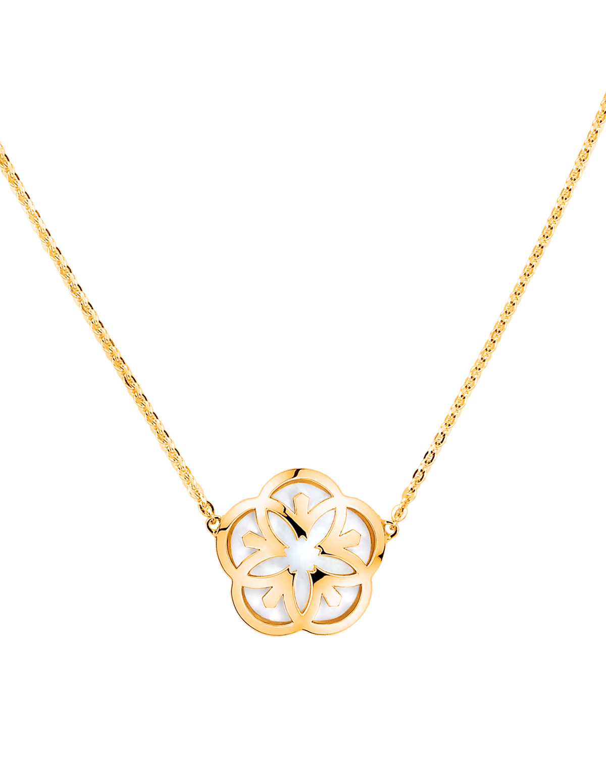 OMEGA Flower Necklace, 18k yellow gold, mother-of-pearl - N603BB0700105 - View 2