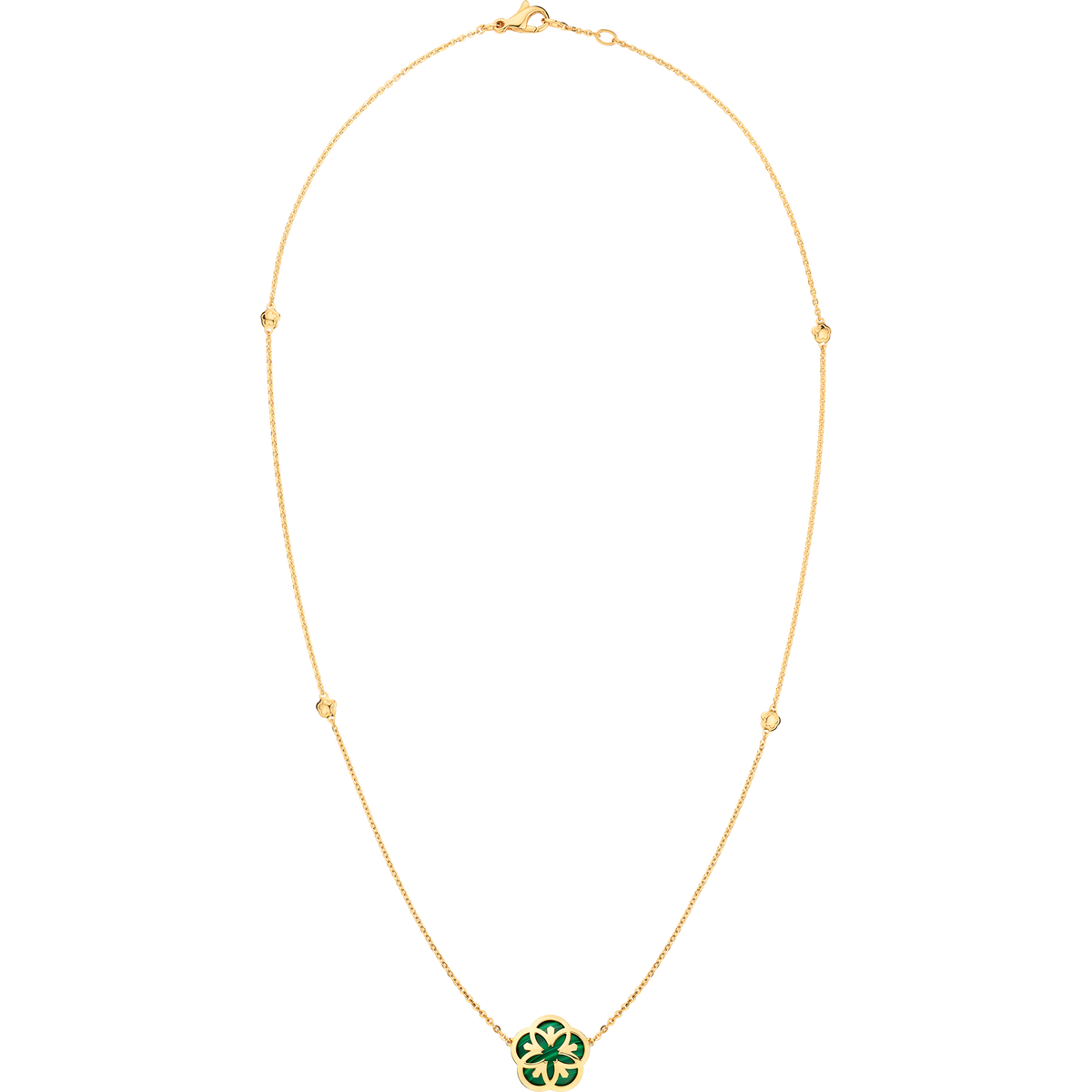 OMEGA Flower Necklace, 18k yellow gold, malachite - N603BB0700205 - View 1