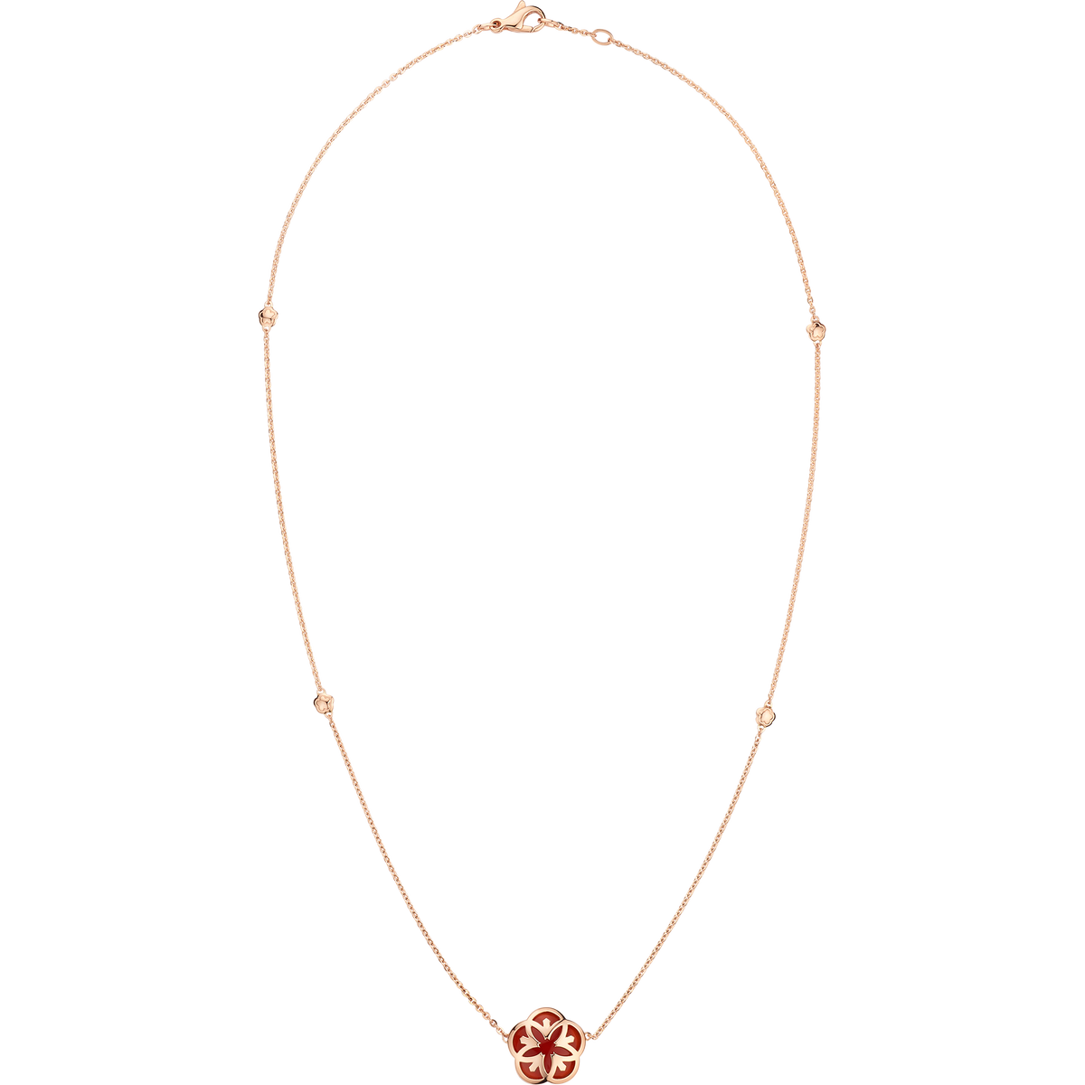 OMEGA Flower Necklace, 18k red gold, carnelian - N603BG0700205 - View 1