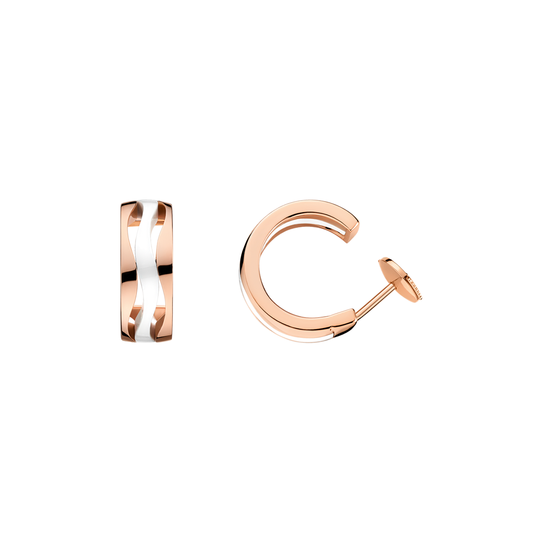 Ladymatic Earring, 18k red gold, ceramic - E604CK0000105 - View 1