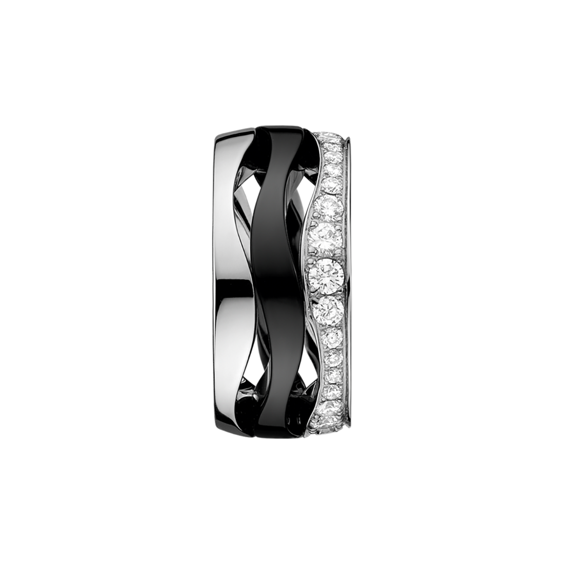 Ladymatic Pendant, 18k white gold, ceramic, diamonds - P604CL0100105 - View 1