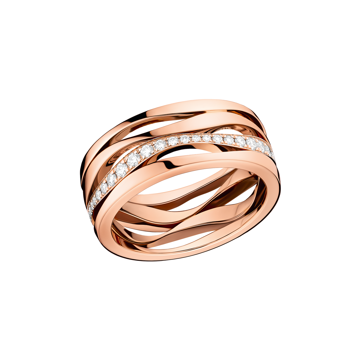 Ladymatic Ring, 18k red gold, diamonds - R50BGA05003XX - View 1