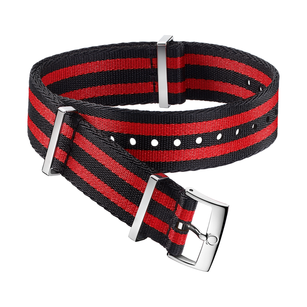 NATO strap - Polyamide, 5 stripe black red - 031ZSZ002042w - View 1