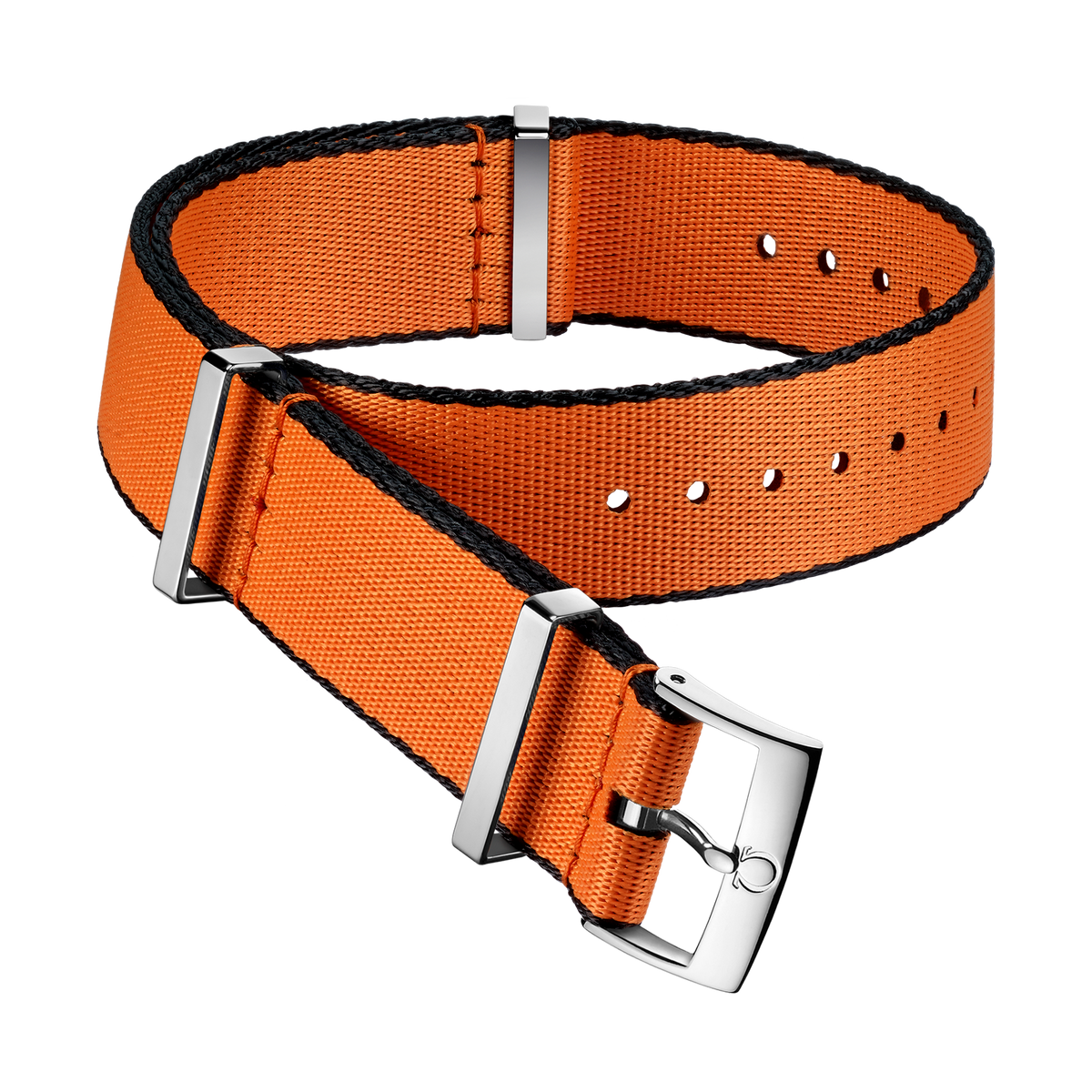 OMEGA NATO strap Polyamide, black and orange — 031CWZ010648w