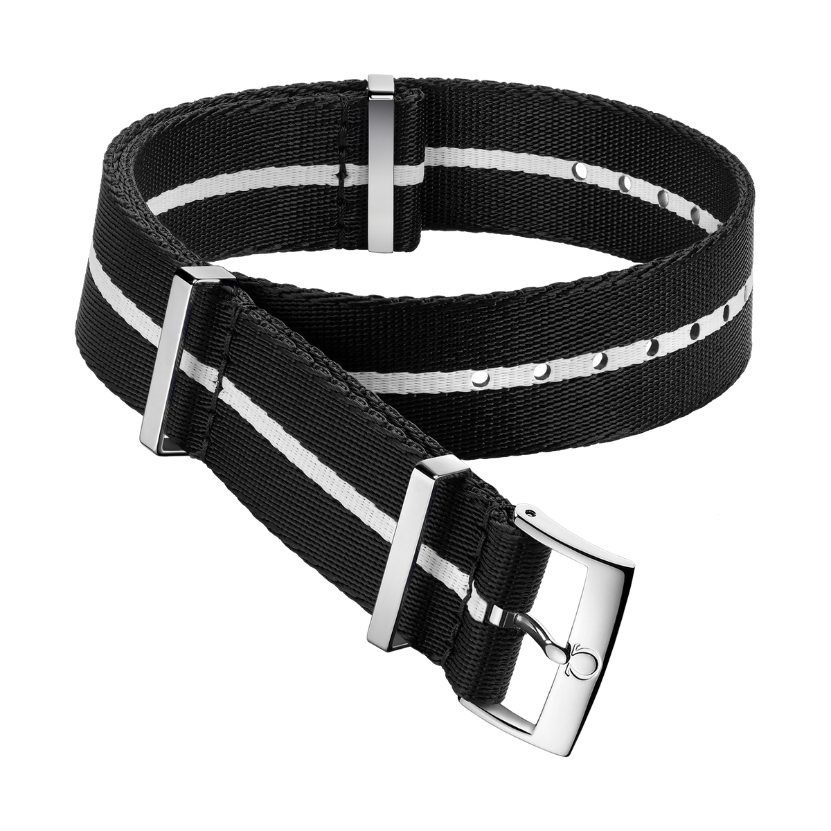 NATO strap - Polyamide, black and white - 031CWZ010698w - View 1