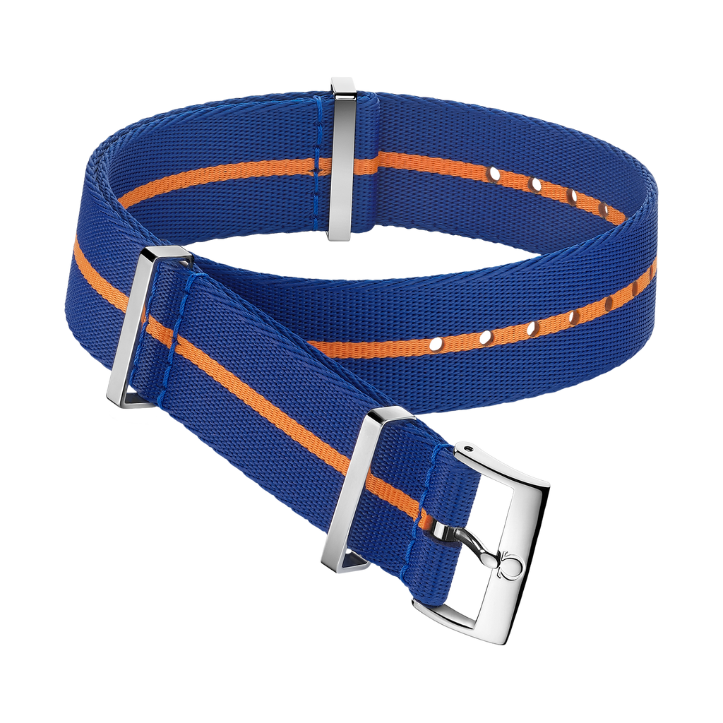 NATO strap - Polyamide, blue and orange - 031CWZ014697w - View 1