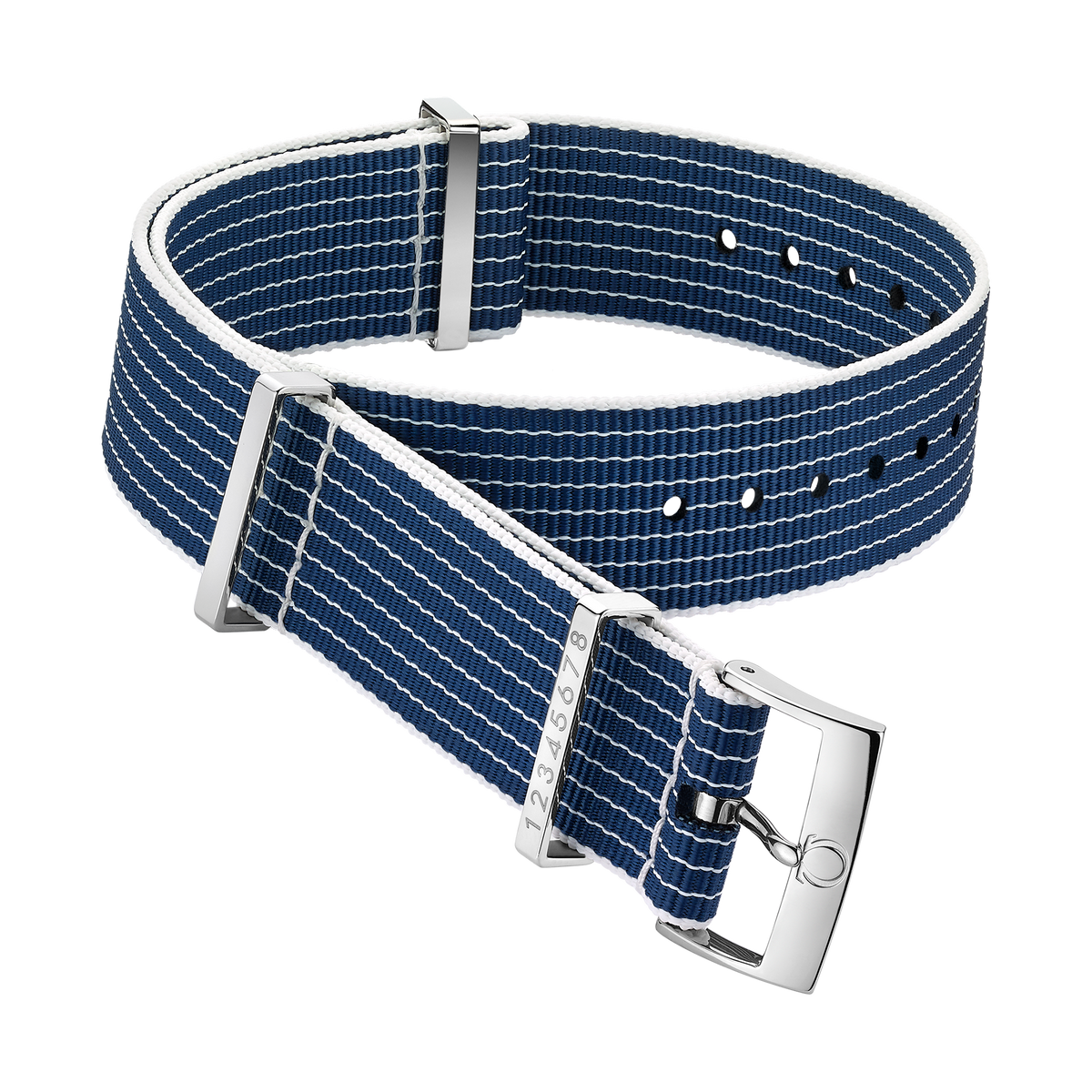 OMEGA NATO strap Polyamide, blue and white — 031CWZ005945w