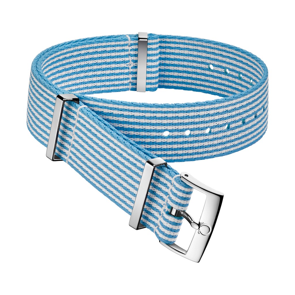OMEGA NATO strap Polyamide, blue and white — 031CWZ010682w