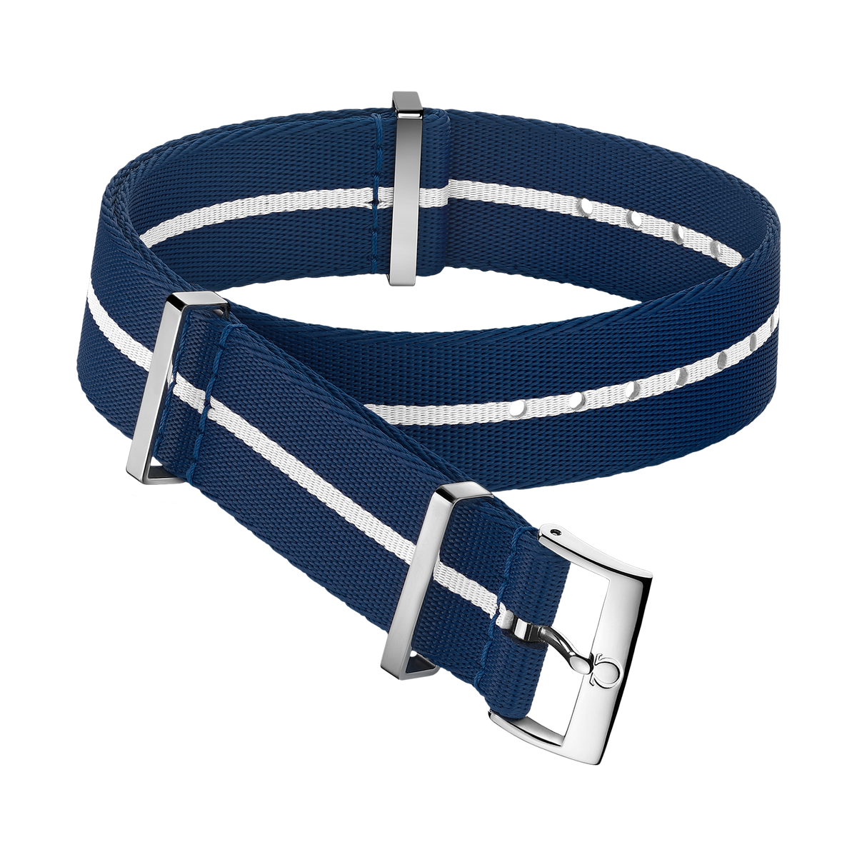 OMEGA NATO strap Polyamide, blue and white — 031CWZ014677w