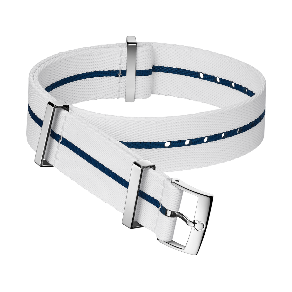 OMEGA NATO strap Polyamide, blue and white — 031CWZ014685w