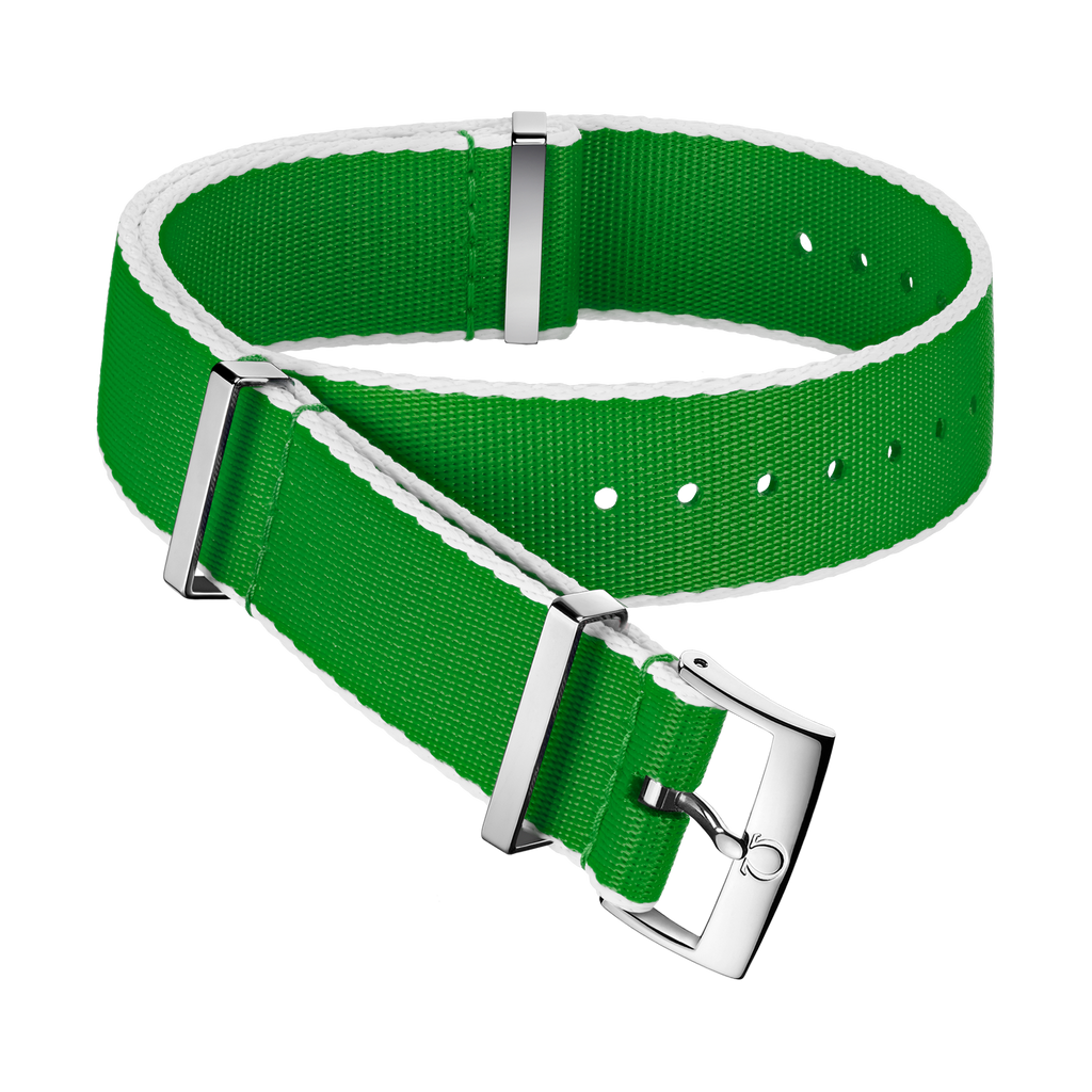 OMEGA NATO strap Polyamide, green and white — 031CWZ010714w