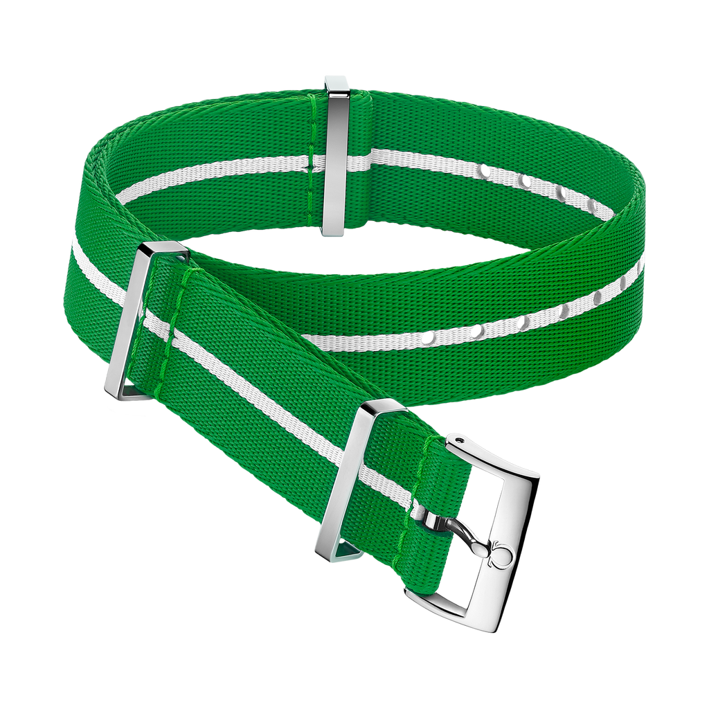 OMEGA NATO strap Polyamide, green and white — 031CWZ014689w