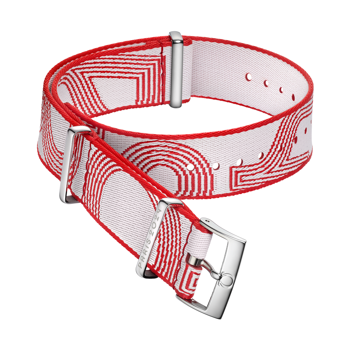 NATO strap - Polyamide, red and white - 031Z019128W - View 1