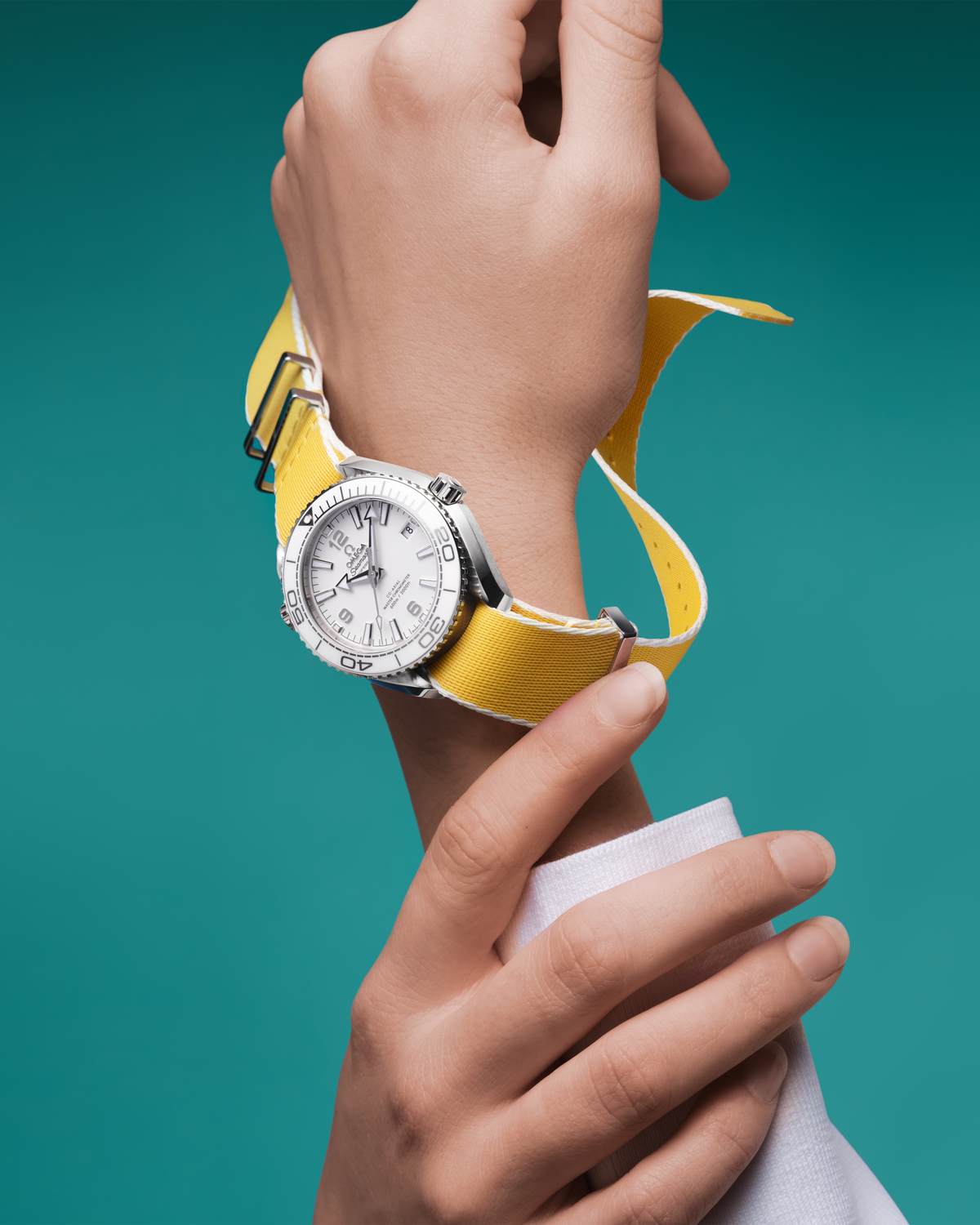 NATO strap - Polyamide, yellow and white - 031CWZ010706w - View 2
