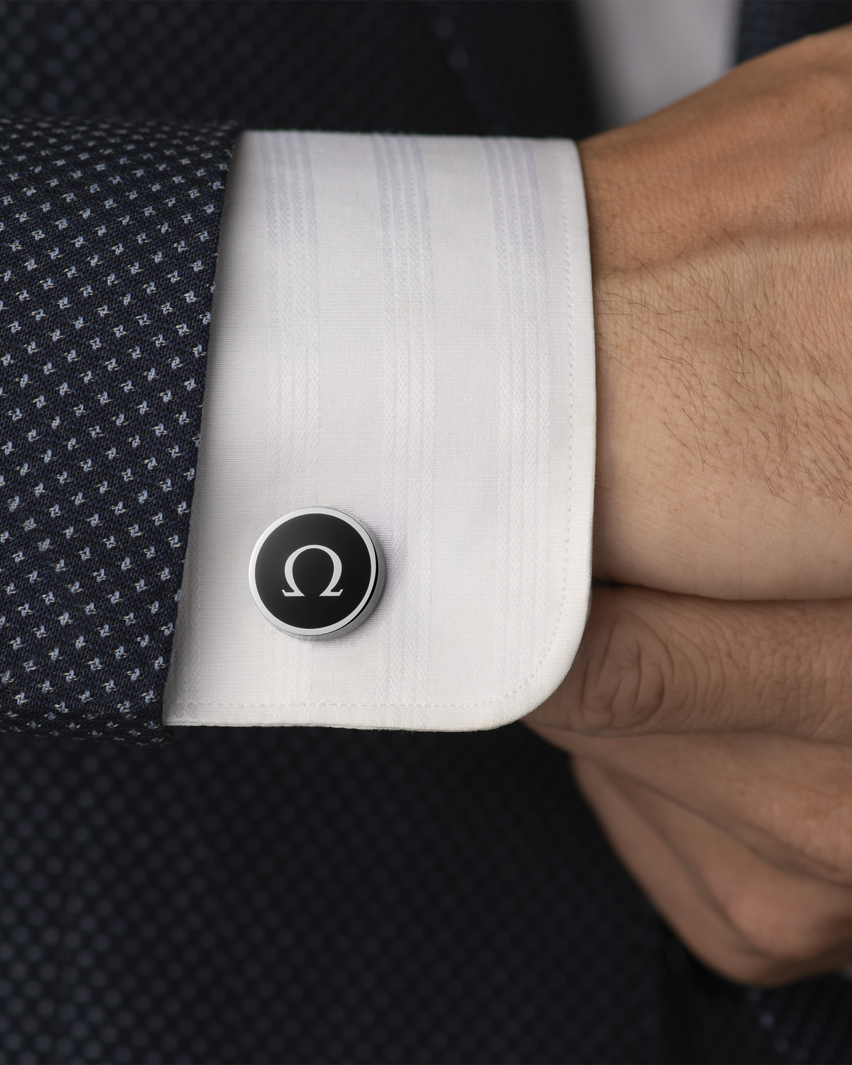 Omegamania Cufflinks, stainless steel - C91STA0206105 - View 2