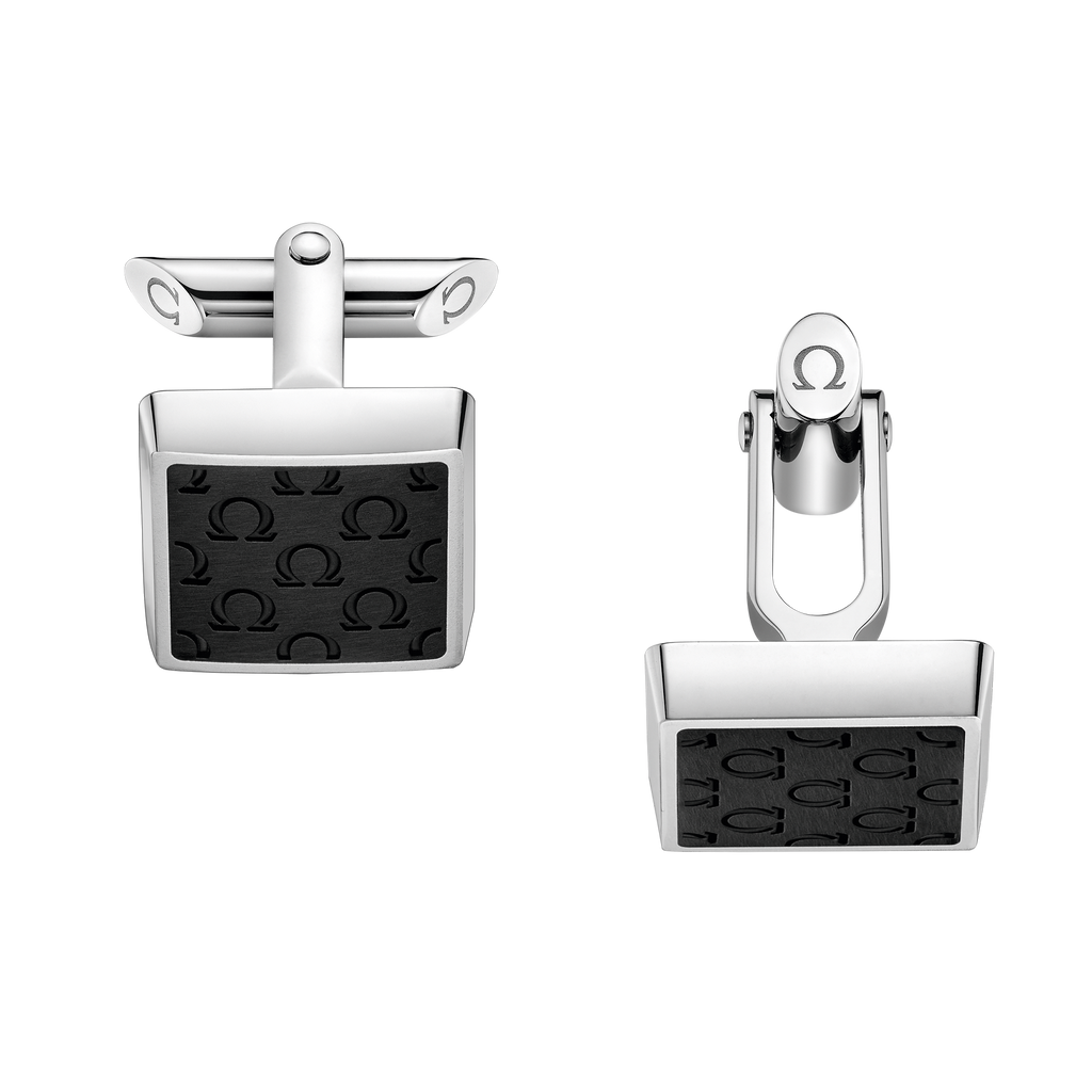 Omegamania Cufflinks, resin, stainless steel - CA02ST0001005 - View 1