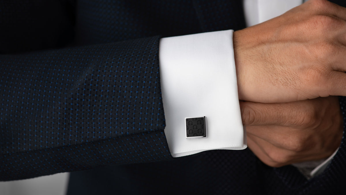 Omegamania Cufflinks, resin, stainless steel - CA02ST0001005 - View 3