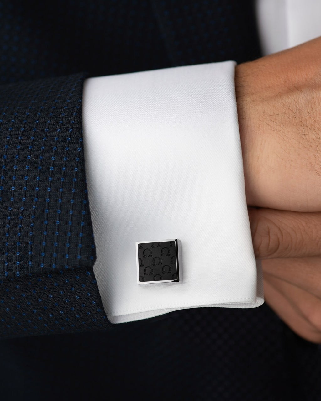 Omegamania Cufflinks, resin, stainless steel - CA02ST0001005 - View 2