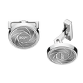 Omegamania Cufflinks, sapphire crystal plates, stainless steel - CA02ST0002005 - View 1