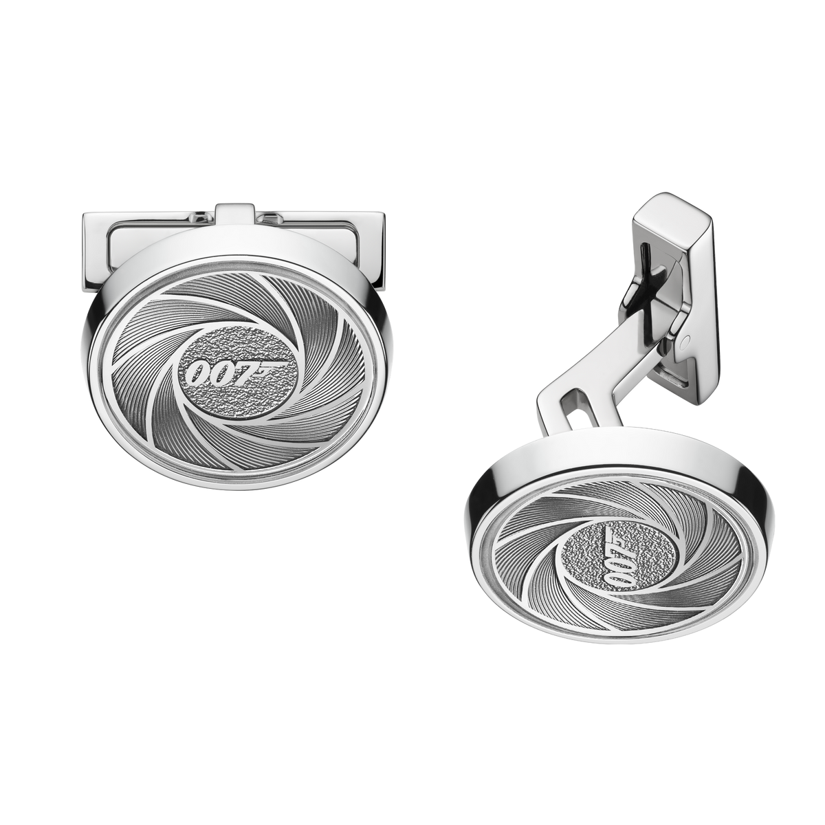 Omegamania Cufflinks, sapphire crystal plates, stainless steel - CA02ST0002005 - View 1