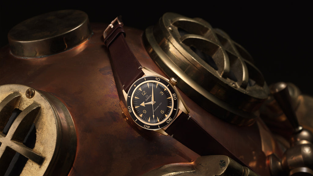 Seamaster 300 41 mm, Bronze gold on leather strap - 23492412110001 - View 7