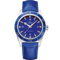 Seamaster 300 41 mm, platinum on leather strap - 23493412199002 - View 1