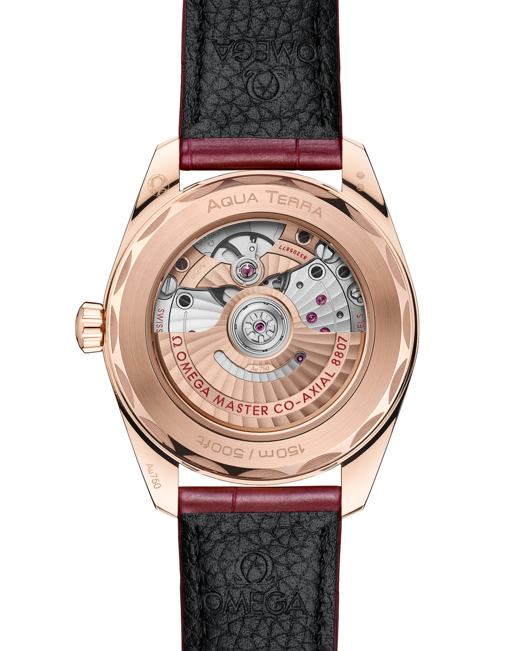 Seamaster Aqua Terra 150M 38 mm, Sedna™ gold on leather strap - 22058382099007 - View 2