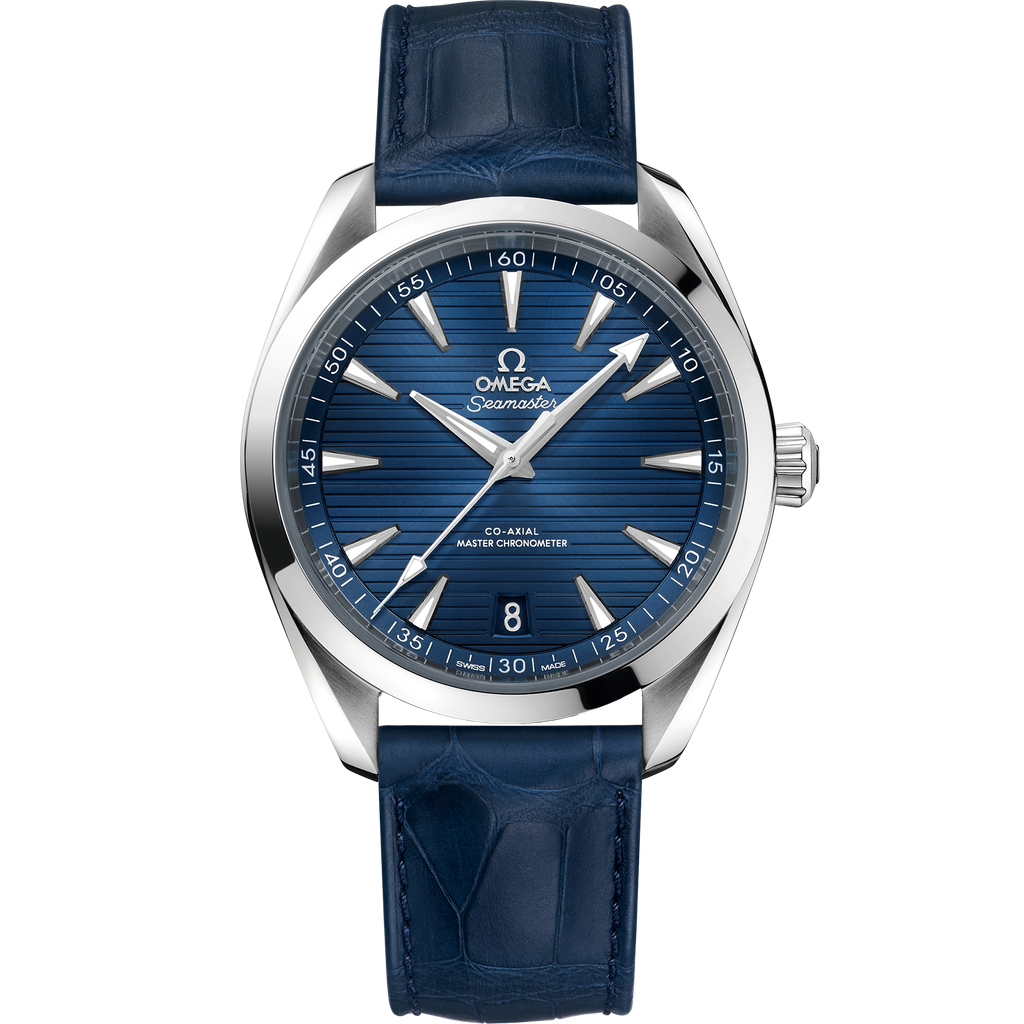 Seamaster Aqua Terra 150M 41 mm, steel on leather strap - 22013412103003 - View 1