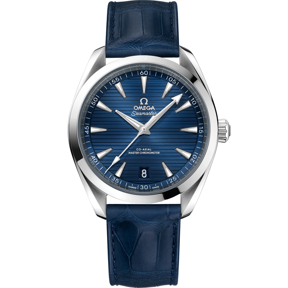 Seamaster Aqua Terra 150M 41 mm, steel on leather strap - 22013412103003 - View 1